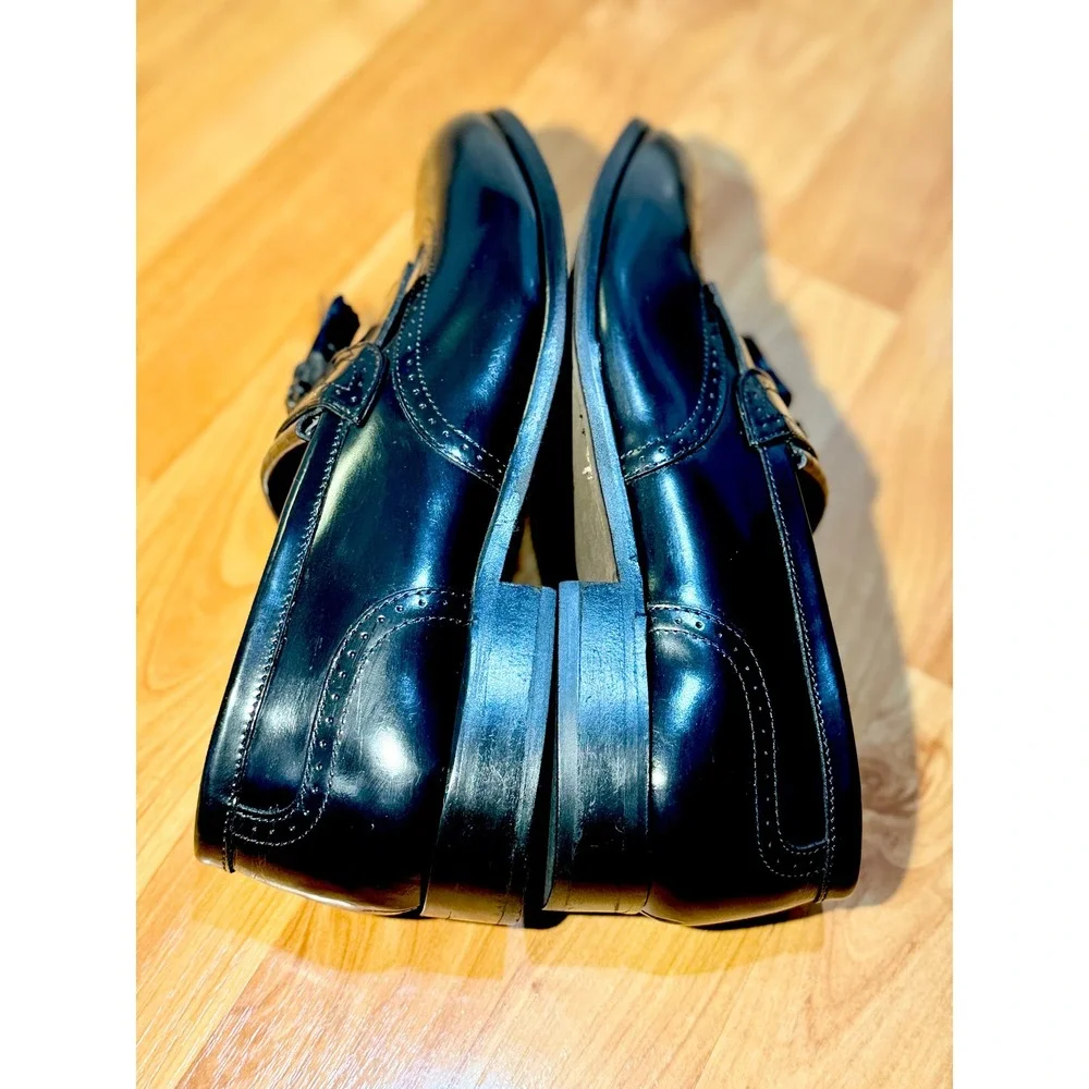 Florsheim Mens‎ 9D Black Leather Wingtip Kiltie Tassel Loafers  ~ Sanitized